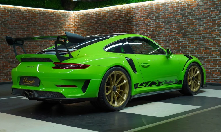 Porsche 911 GT3 RS in Green Dealership in Dubai