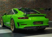 Porsche 911 GT3 RS in Green Exotic Car Dealership in Dubai