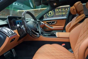 Mercedes S 580 4MATIC Interior Brown Luxury Car Dealership in UAE