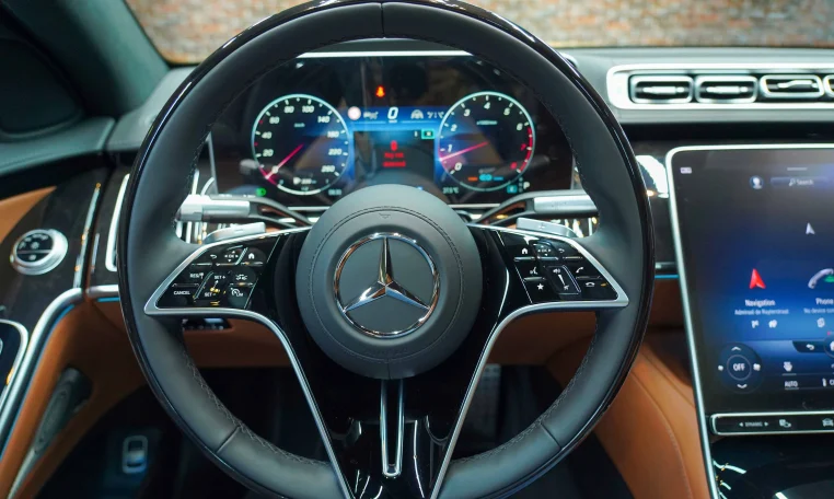 Mercedes S 580 4MATIC Interior Brown Exotic Car Dealership in UAE