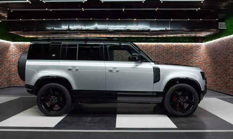 Land Rover Defender 110 P400 X Edition in Silver and black for sale in UAE