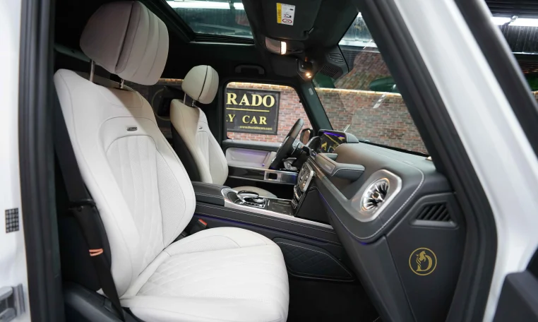 Mercedes G 63 AMG in White Super Car Dealership in UAE