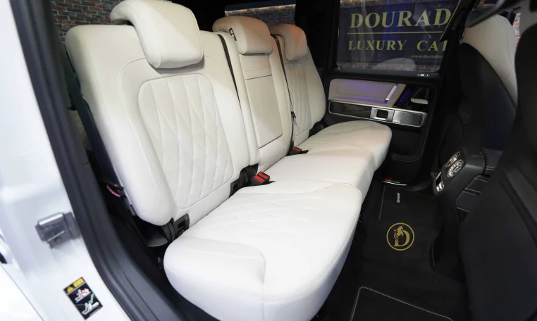 Mercedes G 63 AMG in White Luxury Car Dealership in UAE