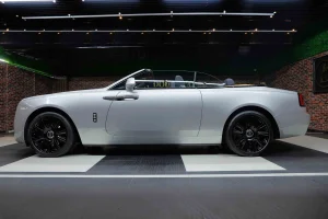 Rolls Royce Dawn in Silver Super Car Dealership in Dubai