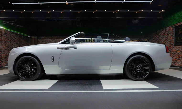 Rolls Royce Dawn in Silver Super Car Dealership in Dubai