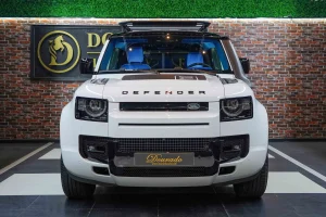 Buy Land Rover Defender 110 P400 SE in White Luxury Car in Dubai