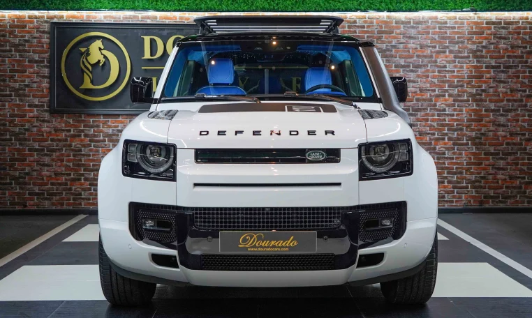 Buy Land Rover Defender 110 P400 SE in White Luxury Car in Dubai