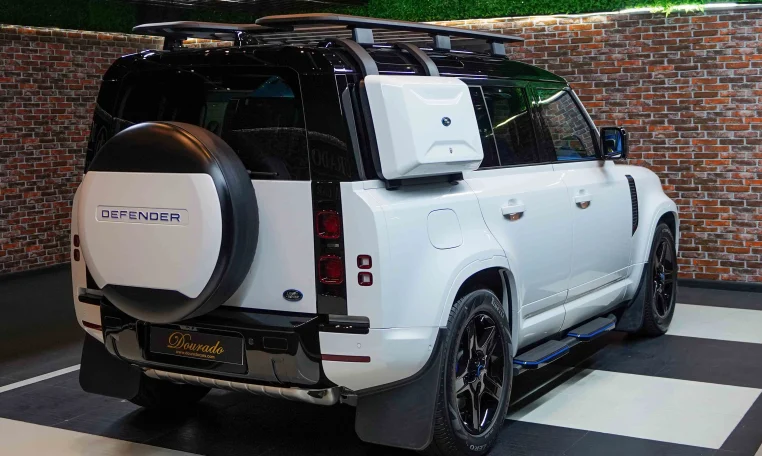 Land Rover Defender 110 P400 SE in White Exotic car for sale in Dubai