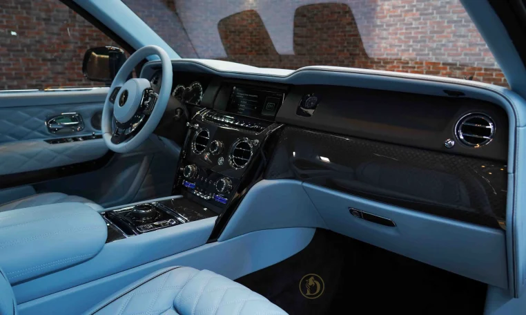 Rolls Royce Cullinan in Black Car Dealership in Dubai