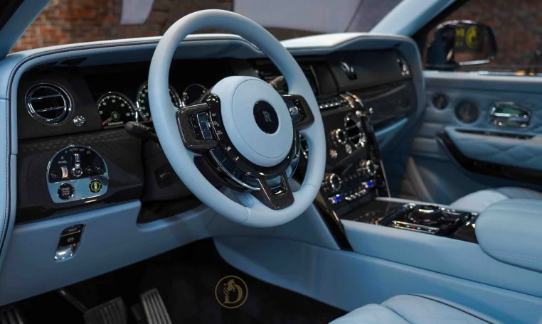 Rolls Royce Cullinan in Black Super Car Dealership in Dubai