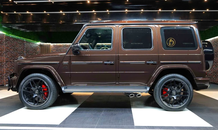 Mercedes g 63 AMG Double in Brown Luxury Car Dealership in UAE
