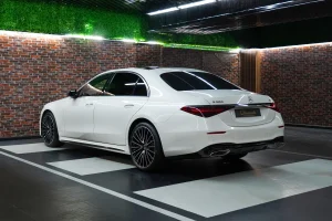 Mercedes S 500 in White Dealership in Dubai UAE