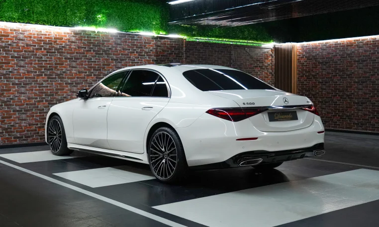 Mercedes S 500 in White Dealership in Dubai UAE