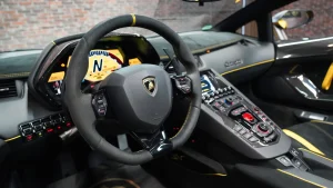 Lamborghini Aventador SV Roadster ONYX-SX Edition in yellow for sale in Dubai