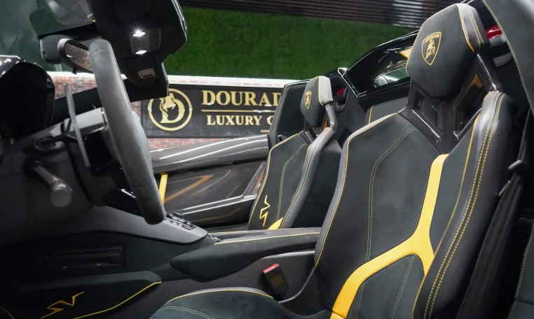 Lamborghini Aventador SV Roadster ONYX-SX Edition luxury car in Yellow