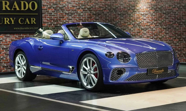 Bentley Continental GT Convertible blue Hyper Car for sale in UAE