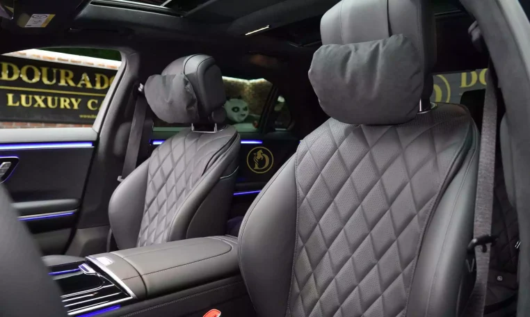 Mercedes-Benz S 580 4MATIC in Black Luxury Car Dealership in Dubai