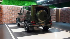 Mercedes G 63 Double Night Package in Olive Green Luxury Car Dealership in Dubai