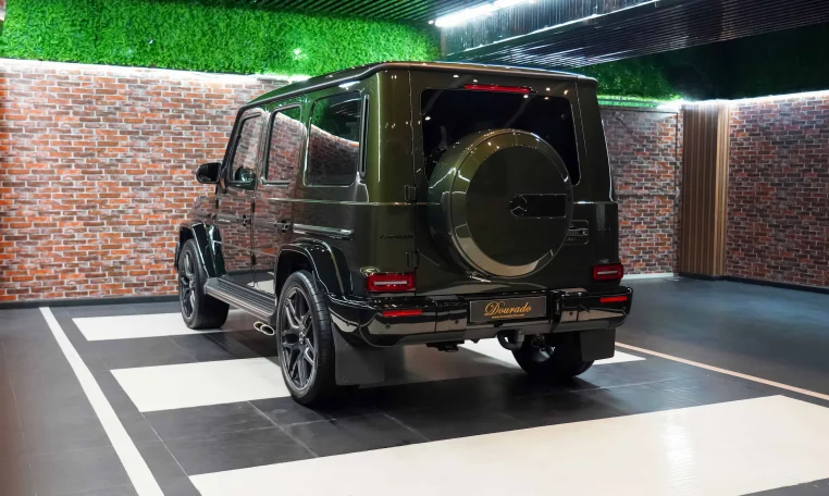 Mercedes G 63 Double Night Package in Olive Green Luxury Car Dealership in Dubai