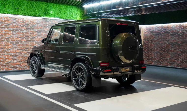 Mercedes G 63 Double Night Package in Olive Green Exotic Car Dealership in Dubai