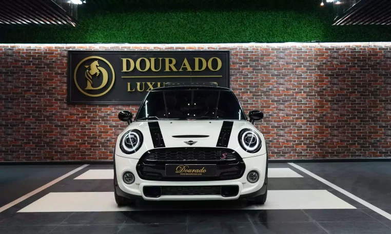 Mini Cooper S White and Brown Exterior