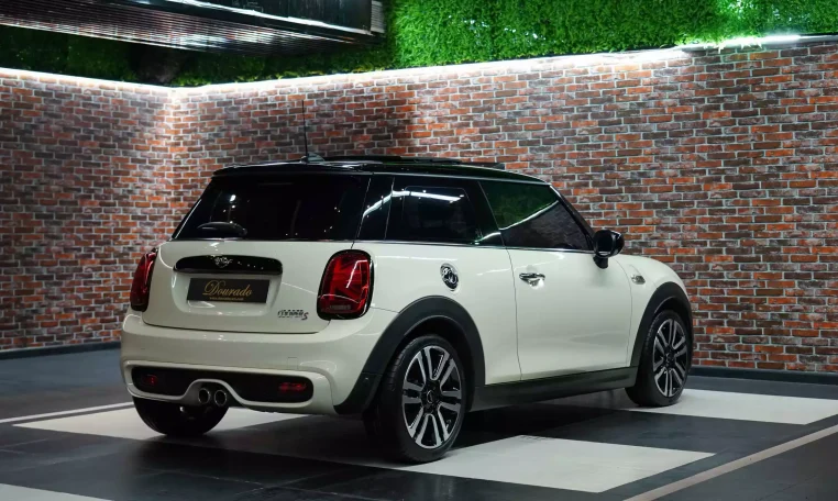 Mini Cooper S White and Brown Exterior