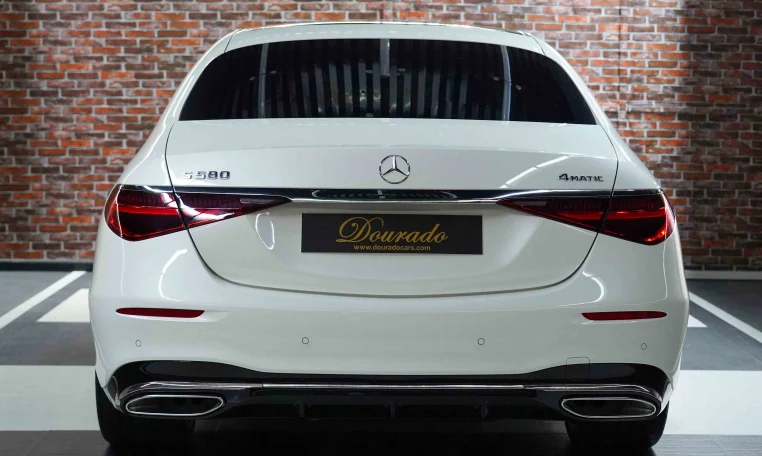 Mercedes S 580 4MATIC in White Dealership in Dubai UAE