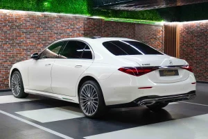 Mercedes S 580 4MATIC in White Car Dealership in Dubai