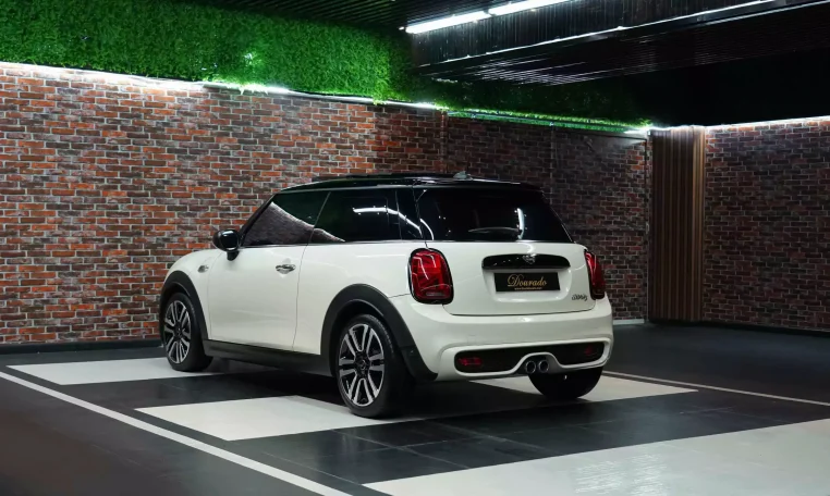 Mini Cooper S White and Brown Exterior