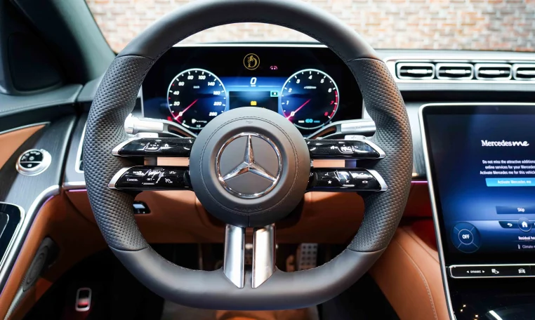 Mercedes S 580 4MATIC in White Exotic Car Dealership in UAE