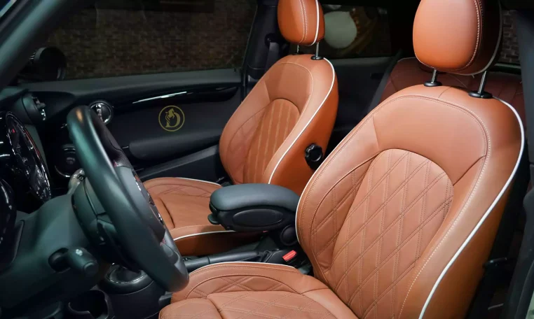 Mini Cooper S White and Brown Exterior