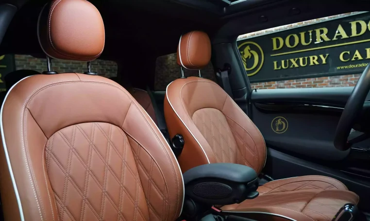 Mini Cooper S White and Brown Exterior