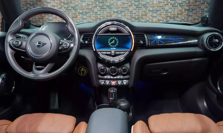 Mini Cooper S White and Brown Exterior