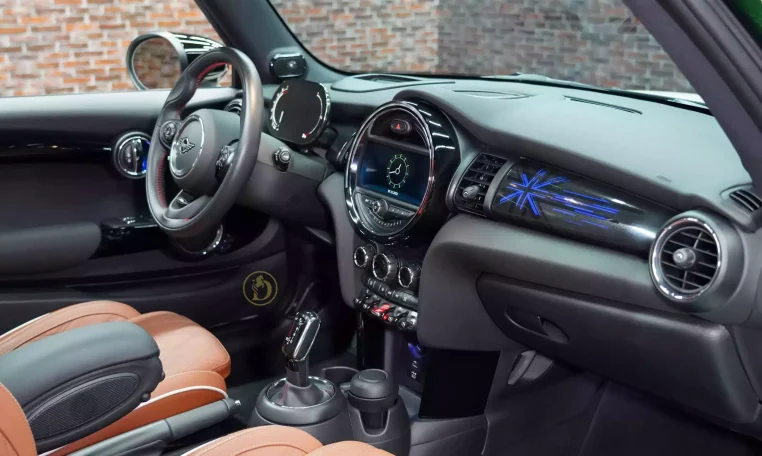 Mini Cooper S White and Brown Exterior