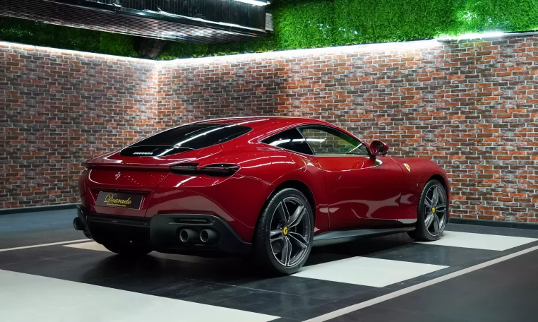 Ferrari Roma in Red Dealership in Dubai