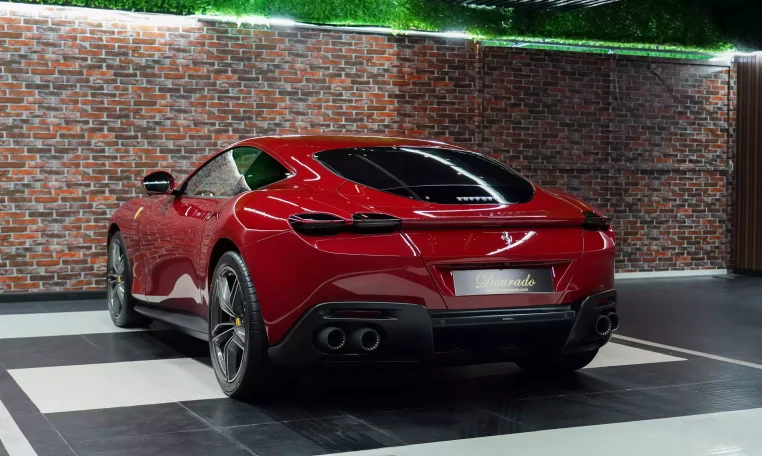 Ferrari Roma in Red Car Dealership in Dubai