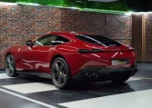 Ferrari Roma in Red Super Car Dealership in Dubai
