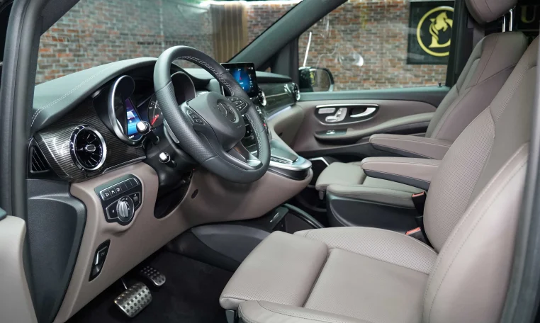 Mercedes V 250 D with Brown Interior Super Car Dealership in Dubai