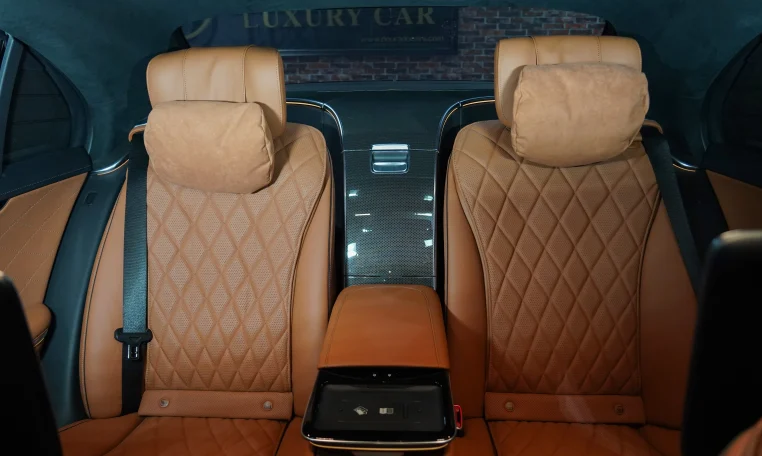 Mercedes S 500 in White Luxury Car Dealership in Dubai