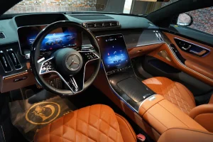 Mercedes S 500 in White Exotic Car Dealership in Dubai