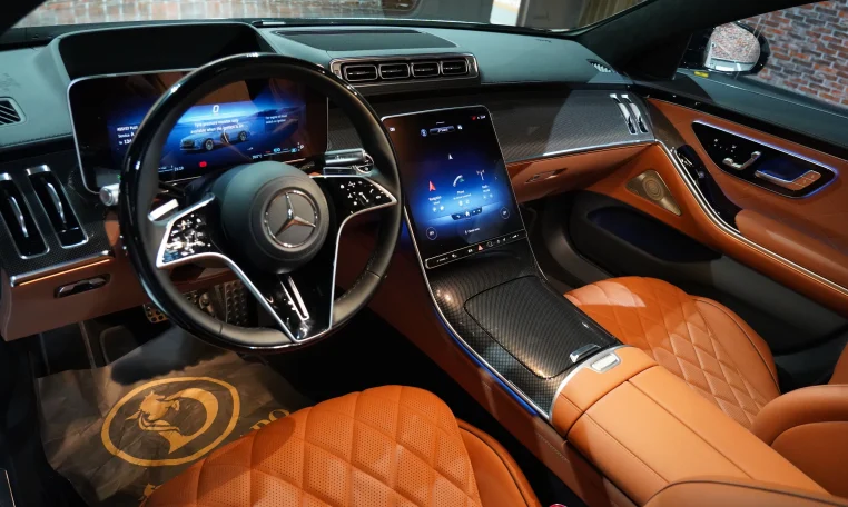 Mercedes S 500 in White Exotic Car Dealership in Dubai