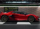 Lamborghini Aventador SVJ red Roadster Super car for sale in Dubai.