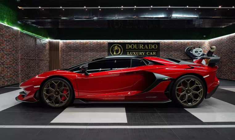 Lamborghini Aventador SVJ Roadster in Red for Sale in Dubai