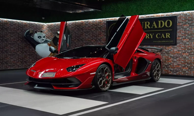 Lamborghini Aventador SVJ Roadster in Red for Sale in Dubai UAE