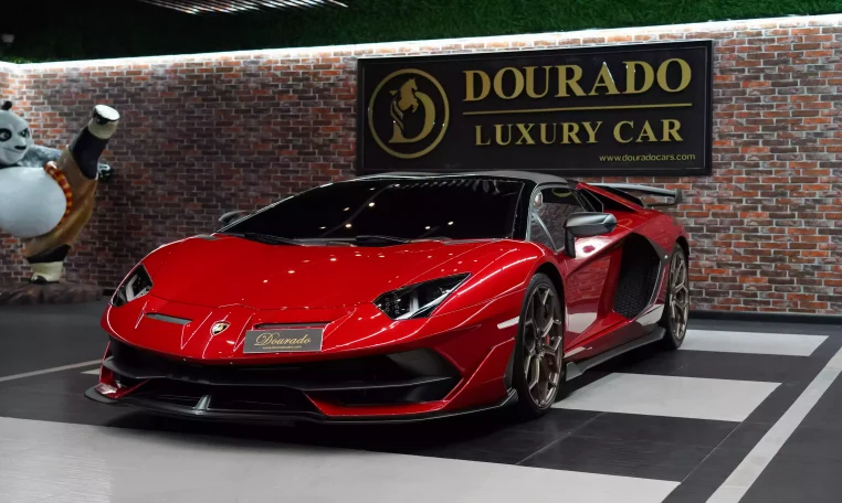 Lamborghini Aventador SVJ Roadster in Red for Sale in UAE