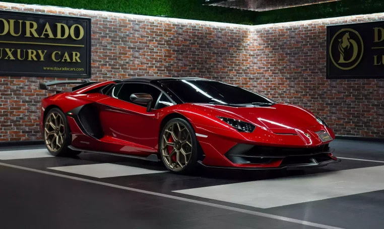 Lamborghini Aventador SVJ Roadster in Red Luxury Car for Sale