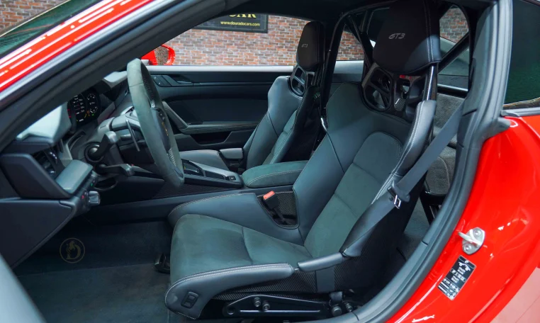 Porsche 911 GT3 RS in Red Super Car Dealership in Dubai UAE