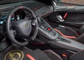 Lamborghini Aventador SVJ Roadster in Red Car Dealership in Dubai