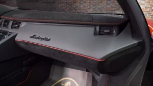 Lamborghini Aventador SVJ Roadster in Red Exotic Car Dealership in UAE