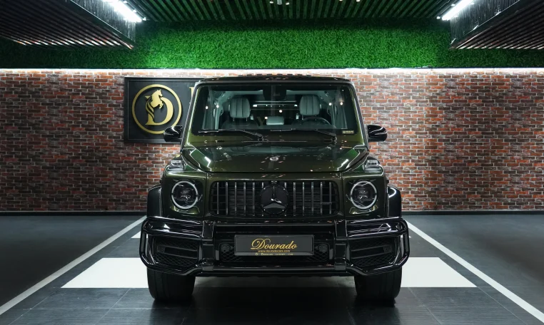 Mercedes-Benz G-Class AMG Double Night Package in Olive Green Car for Sale in Dubai